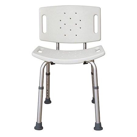 Essential Medical Supply Essential Medical B3003-S Deluxe Shower Bench with Back in White - Tool Free Assembly B3003-S